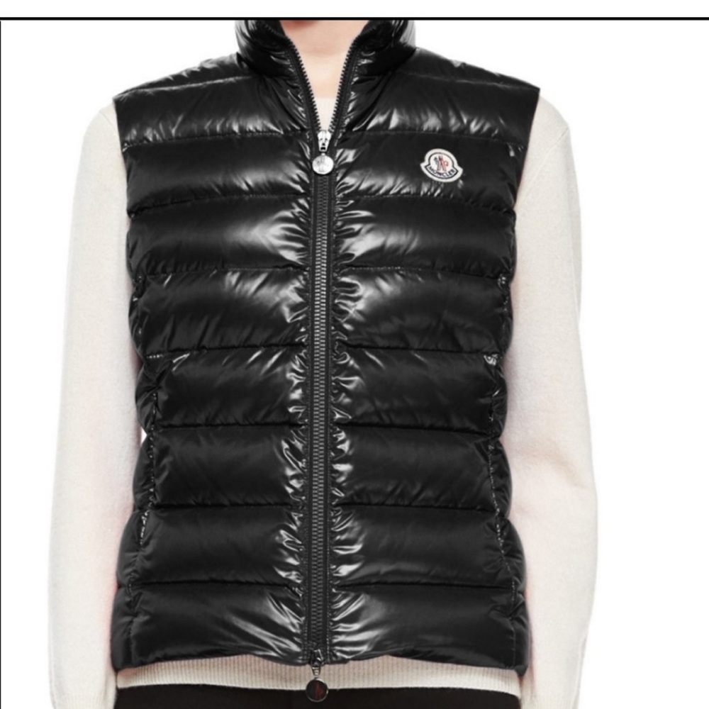 Moncler Ghany Black Down Puffer Vest Size 1